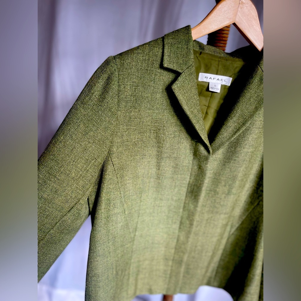 Olive green skirt suit